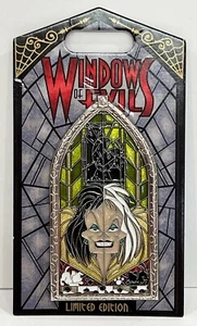 Disney Windows of Evil - Cruella from 101 Dalmatians Pin LE 2000 NEW Authentic - Picture 1 of 4