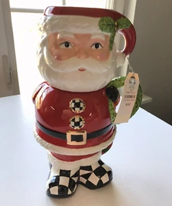 New MacKenzie-Childs Mugs Santa Tower Granny Kitsch Christmas Neiman Marcus NWT - Picture 1 of 13