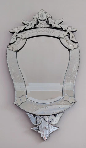 Late 19th. Century Antique Venetian Etched Mirror Cover