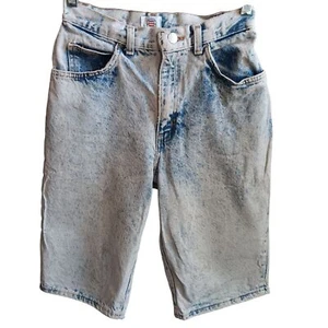 25" 5/6 Vintage 1990s Jorts Shorts Jeans ACID WASH PREPPY DENIM HIGH WAIST - Picture 1 of 9
