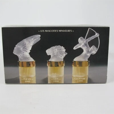 Lalique Pour Homme Flacons Collection Les Mascottes Juego de 3 piezas en miniatura Nuevo en caja Foto 1 de 3