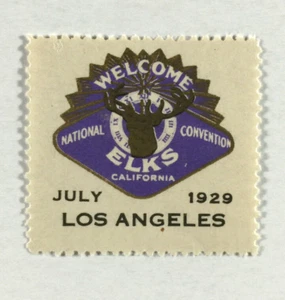 Poster Stamp Cinderella National Elks Convention Los Angeles California 1929 - Picture 1 of 2