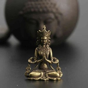 Chinese Collection old Asian Brass guanyin tara godness Exquisite statue - Picture 1 of 5