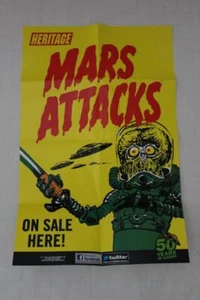 2012 MARS ATTACKS HERITAGE CARDS "ON SALE HERE" RETAILER POSTER 50th ANNIVERSARY - Picture 1 of 1