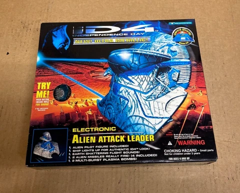 Vintage Trendmasters Indepedence Day Electronic Alien Attack Leader New Sealed Cover