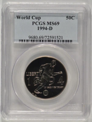 1994-D World Cup Commemorative Half Dollar 50c PCGS MS69 72591521 - Image 1 of 4