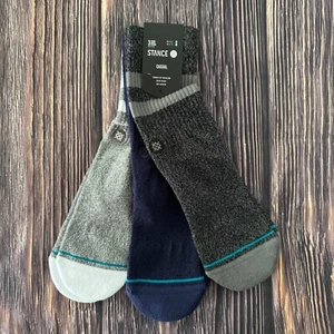Paquete de 3 calcetines informales de algodón peinado Stance para hombre talla pequeña The Joven - Imagen 1 de 7