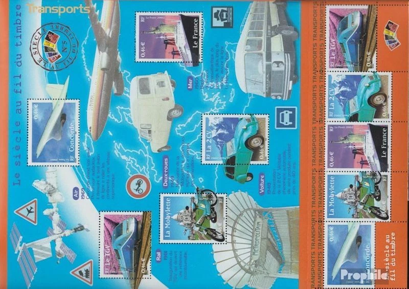 France 3608-3612 Feuille miniature (compl.Edit.) neuf avec gomme originale 2002  - Photo 1/1