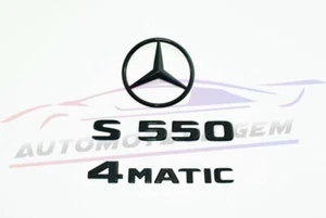 S550 4MATIC Rear Star Emblem matte Black Badge Logo Ornament W221 Sedan - Picture 1 of 2