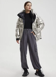 Hooded Duck Down Feather Winter Jacket Hip Length - Picture 1 of 4