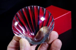 Baccarat Crystal Clear Clam Seashell Paperweight France Original Box - Picture 1 of 12