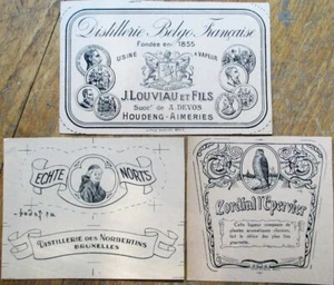 TRE etichette per bottiglie a prova di stampante anni '30 - monaco, aquila - Cordial l'Epervier - Foto 1 di 1