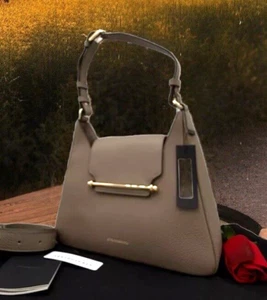 AUTH NWT $645 Strathberry Multrees Pebbled Leather Hobo Shoulder Bag In Taupe - Picture 1 of 21