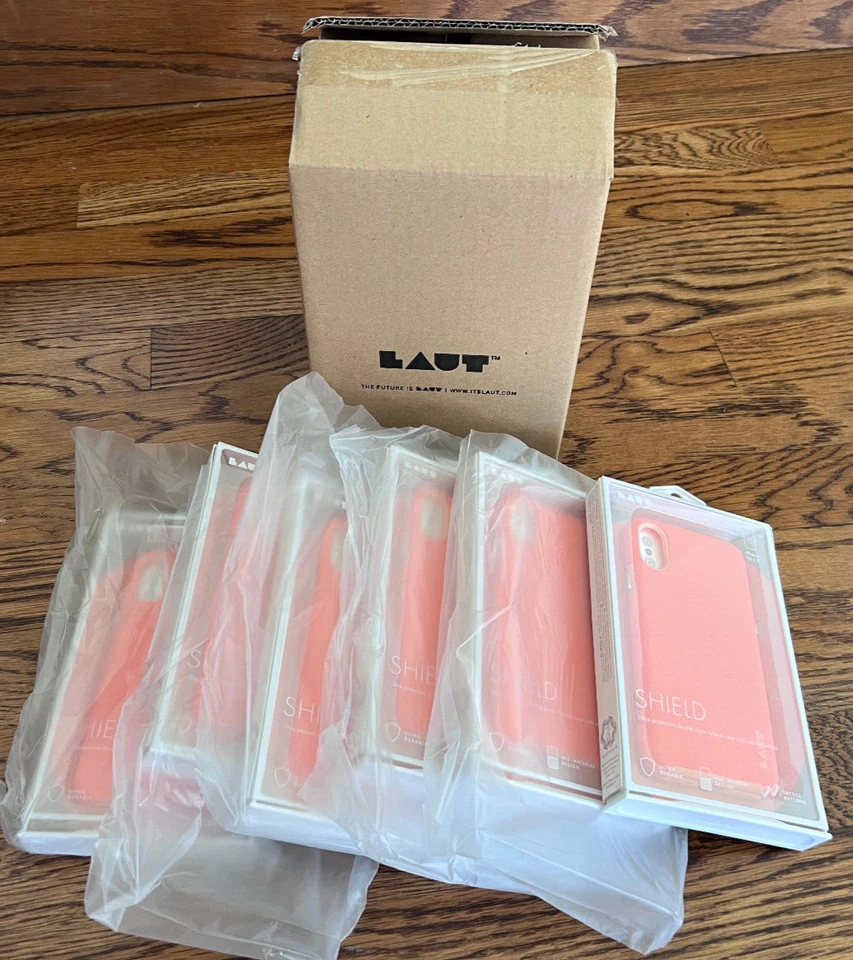 LOTE DE 6 x LAUT SHIELD para Apple iPhone XS / X Funda Protectora Cubierta Resistente CORAL Foto 1 de 4