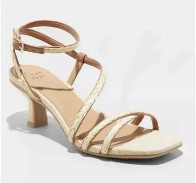 A New Day Women’s Sz 6 Heels Tan Irena Strappy Sandal New - Image 1 of 4