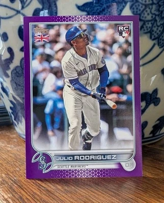 Julio Rodriguez 2022 Topps UK Edition Purple Rookie Card /50 - Near Mint/Mint - Image 1 of 4
