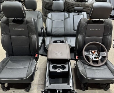 2025 Ram Larmie 2500/3500/4500 Black Leather Front/Rear Seats w/console - Image 1 of 3