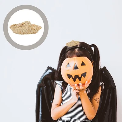  10pcs Paglia Mini Cappelli Mini Cappelli Creative Art Crafts Decoration Doll - Immagine 1 di 4