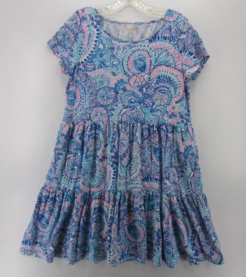 Vestido Lilly Pulitzer Mujer Mediano Azul Babydoll Mini Niveles Concha Marina Náutico Foto 1 de 4