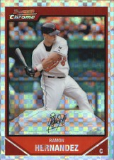 2007 Bowman Chrome X-Fractors Orioles Baseball Card #91 Ramon Hernandez /250
