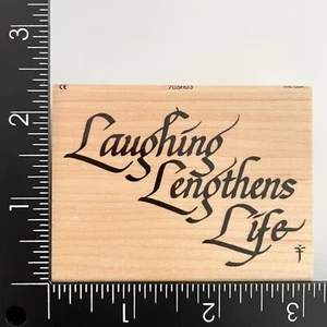 All Night Media Ken Brown Laughing Lengthens Life 705H03 Rubber Stamp - Picture 1 of 3
