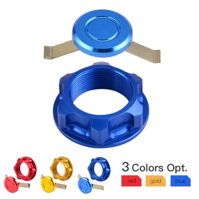 Tuerca de vástago de dirección CNC + tapa para Yamaha YZ125 YZ250 YZ250F YZ450F YZ125X YZ250X Foto 1 de 4