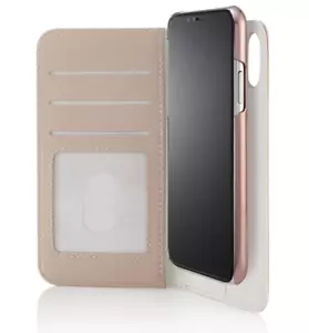 Pipetto iPhone X and XS Detachable Rugged Leather Magnetic Folio Case Dusty Pink - Picture 1 of 7