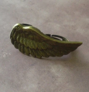 2 Finger Angel Wing Bronze Double Finger Ring Brass Knuckle Style Ring Women - Picture 1 of 11