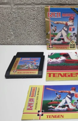 NES :  R.B.I. BASEBALL !!  CARTRIDGE, MANUAL, BOX, REG CARD and POSTER !! - Image 1 of 4