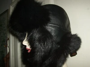 HUT COLBACCO FLIEGER TRAPPER HAT FUCHSPELZ SCHWARZ FOX UNISEX 59 HERREN - Bild 1 von 10