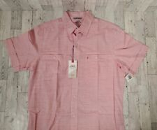 Izod Saltwater Shirt SMALL Mens Relaxed Classics Rapture Rose Dockside Chambray