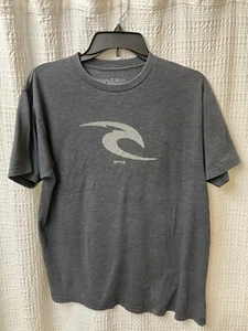Rip Curl Medium Mens T Shirt Gray Graphic Short Sleeve Surf Crew Neck Logo - Picture 1 of 6