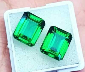 Par de piedras preciosas sueltas naturales verde esmeralda 18,70 quilates CERTIFICADAS - Imagen 1 de 7