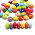 200 Mixed Bright Color Acrylic Faceted Rondelle Beads 6X10mm Spacer Beads