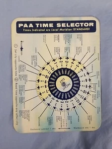 Vintage Pan American Airlines PAA Time Selector Dial Card Advertising - Picture 1 of 2