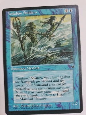 MTG Magic The Gathering Card Vodalian Soldiers Summon Merfolk Blue Fallen Empir - Image 1 of 2