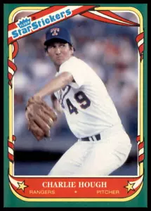 1987 Fleer Star Stickers #62 Charlie Hough - Picture 1 of 2