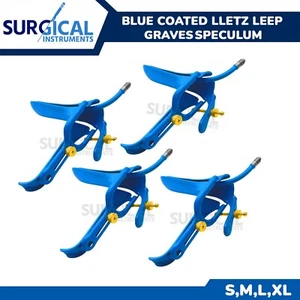 4 Pcs Blue Coated LLETZ LEEP Graves Vaginal Speculum Small Medium Large X-Large - Picture 1 of 8