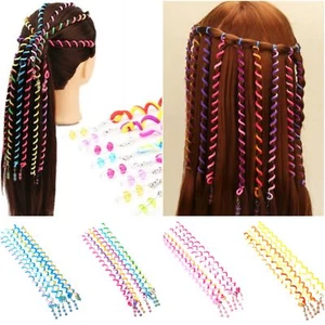 6 Haar Spiralen Bunt Frisurenhilfe Braider Flechten Styling-Zubehör mit Strass - Bild 1 von 7
