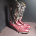 Tony Lama Snakeskin Boots Red 9d, Style Y9/25 Exotic Vintage 