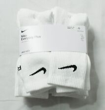 Nike Women's Everyday Plus Cushioned Crew Socks 6-Pack LL7 White Small NWT