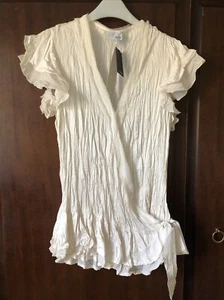 next crinkle crossover top Ivory size 12 BNWT - Picture 1 of 5