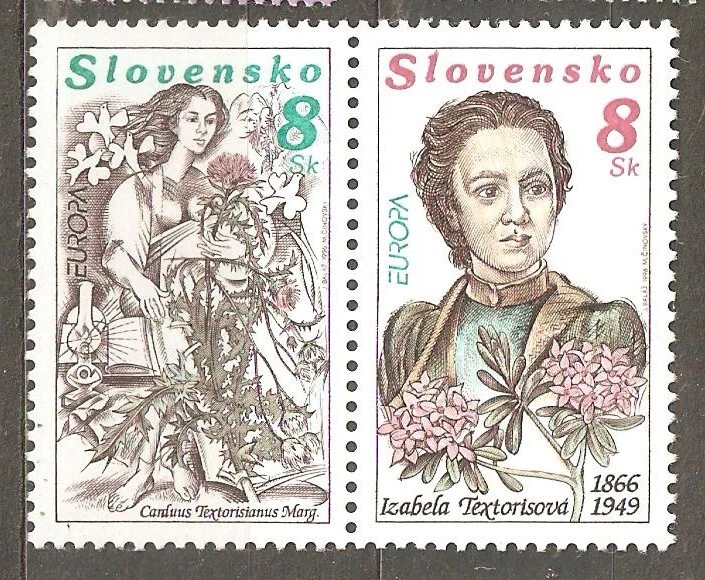 Slovakia: full set 2 mint stamps-strip,  EUROPA-Famous Women, 1996, Mi#250-1 MNH - Image 1 of 1