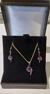 Amethyst and sterling silver jewellery set - Picture 1 of 1