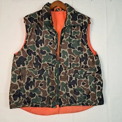 Ozark Trail Men's Vest Duck Camo Reversible Orange Hunting Vintage Size M - Image 1 of 4