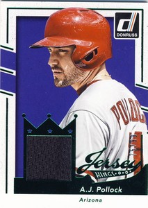 2016 Donruss A.J. POLLOCK Green Game Used Jersey Kings 75/99 Diamondbacks