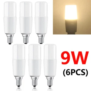 6Stück T37 LED Leuchtmittel Röhre Stick 9W E14 warmweiß 2700K Tageslicht - Picture 1 of 6