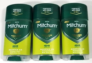 3 Mitchum Men Anti Perspirant Deodorant Gel 48 Hr Mountain Air 2.25 Oz EACH - Picture 1 of 3