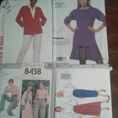 Misses Plus Patterns 12 14 16 18 20 uncut sewing Jacket Skirt Pants Lot of 4 - Image 1 of 4