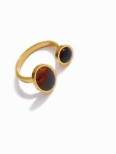 Gold Plated Ring Stainless Steel Open Resin Ajustable Waterproof No Tarnish